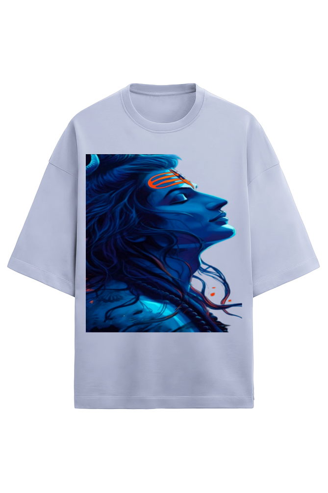 Glow-in-the-Dark Shiva Premium Unisex Oversized Cotton T-Shirt: Let's Light Up the Dark,by Bluelander