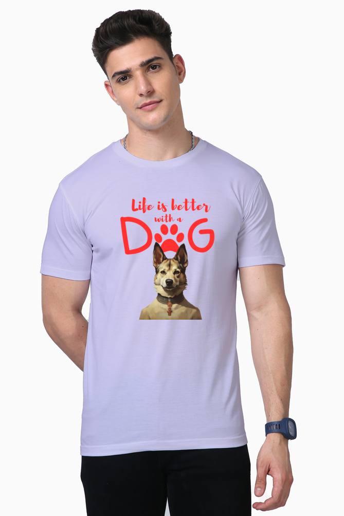 Cherish Furry Bonds: Bluelander Supima Half Sleeve T-Shirts – Supreme Comfort, Enhanced Design for Dog Lovers and Animal Enthusiasts.