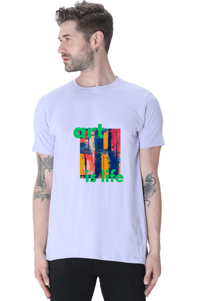 Craft Your Canvas in Comfort: Bluelander Cotton Half Sleeve T-Shirts.Your Wearable Palette for Artistic Expression.