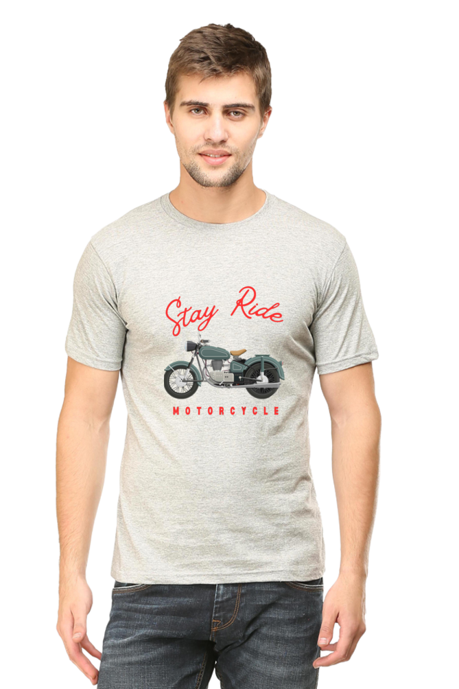 BlueLander Cotton Half Sleeve T-Shirt– Make Your Journey Epic, Because Your Bike is Your First Love. Show Some Love to It with Our Enhanced Design and Connect on the Road of Glory.