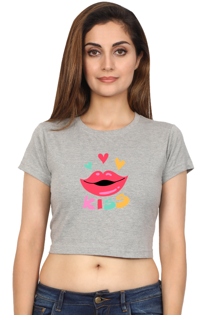 BlueLander Kiss Crop Top Elevate Your Style with Trendy Comfort and a Touch of Playful Elegance