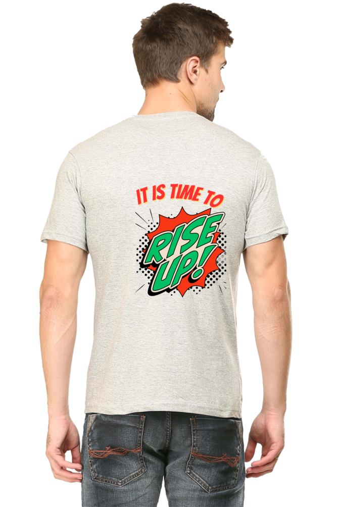 Bluelander's Half Sleeve Cotton Tee: Walk in Style with Enhanced Back Design.