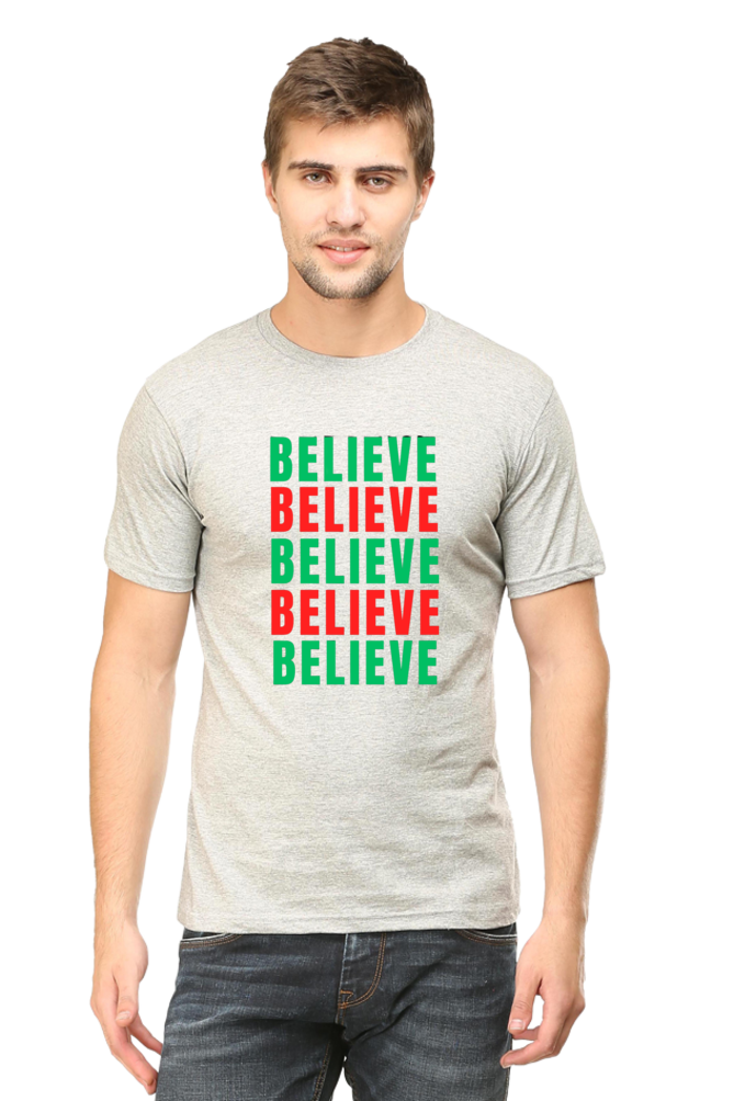 Bluelander Cotton Half Sleeve T-Shirt: Supreme Comfort for a Stylish Journey - Believe in God and Yourself with Every Wear
