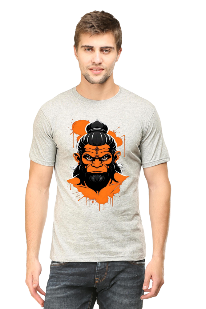 Bluelanders Divine Protection: Soft and Bio-Washed Hanuman premium unisex cotton T-Shirt.