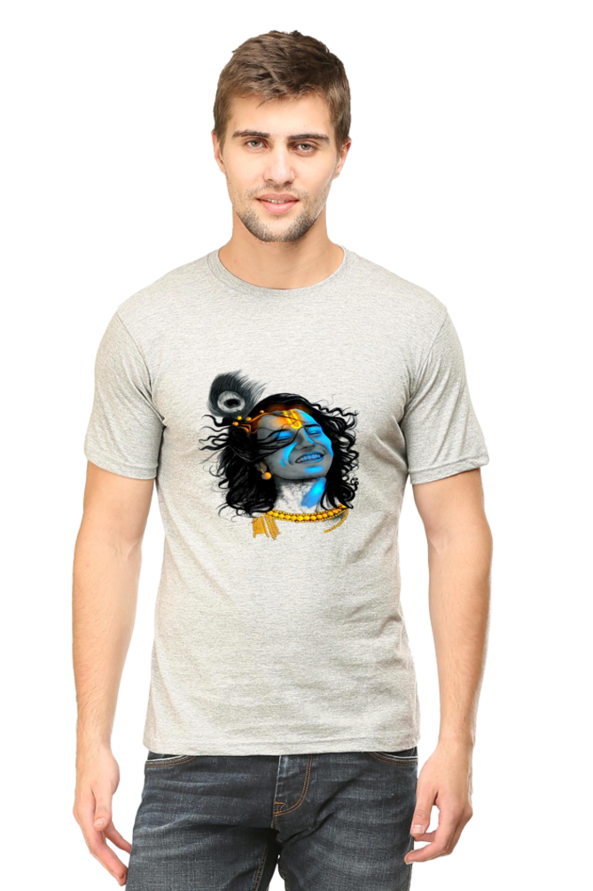 Experience Krishna's Love: Bluelander's Soft Cotton T-Shirt,Spiritual Fashion.
