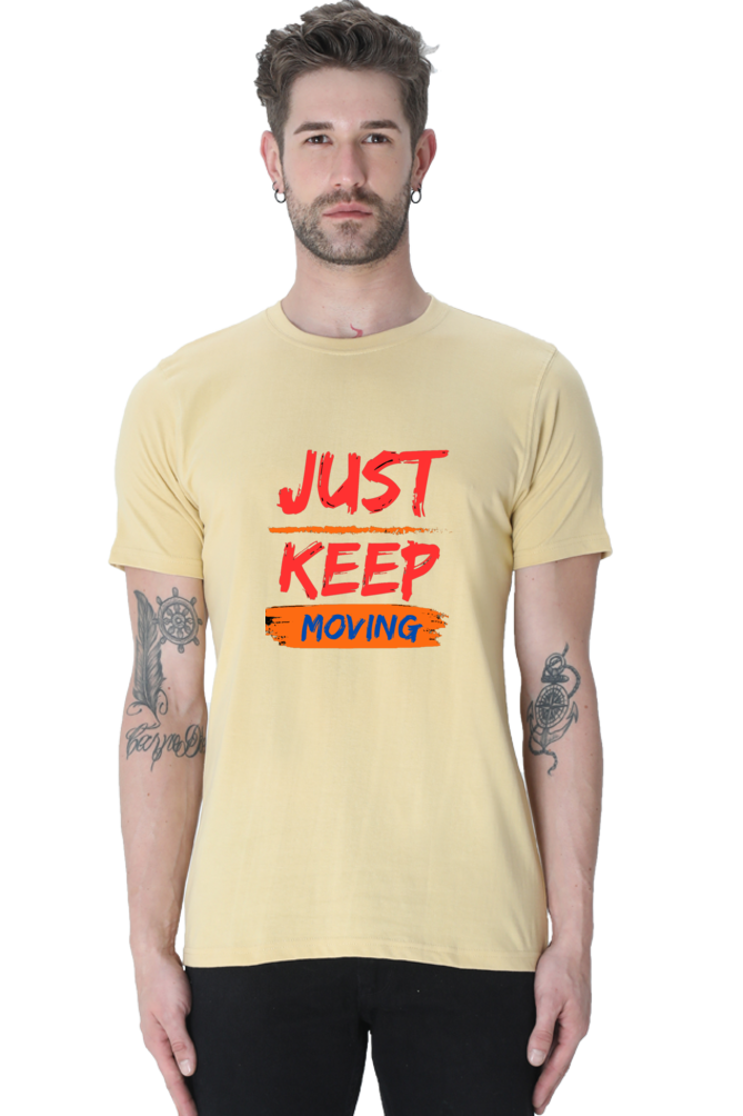 Bluelander Half Sleeve Cotton T-Shirt: Comfort with Style, Keep Moving Towards Your Goals.