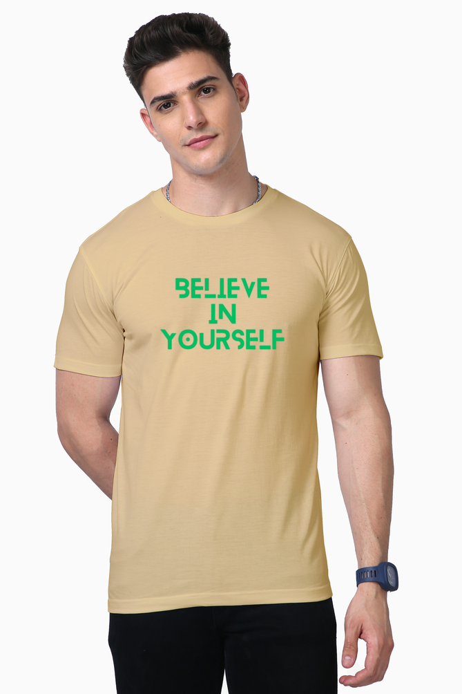 Believe in Yourself with Bluelander Supima Cotton Half Sleeve T-Shirts - Experience Supreme Comfort and Unleash Confidence.