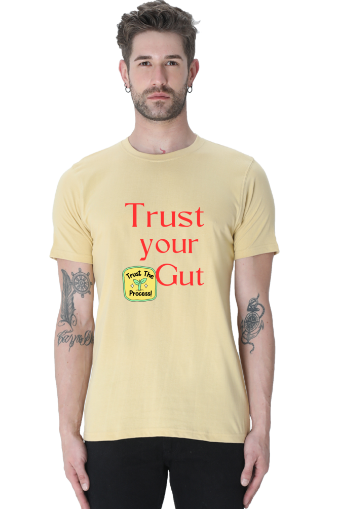 Trust Your Gut, Trust the Process: BlueLander Half Sleeve Round Neck Cotton Shirt,your path to success with comfort.