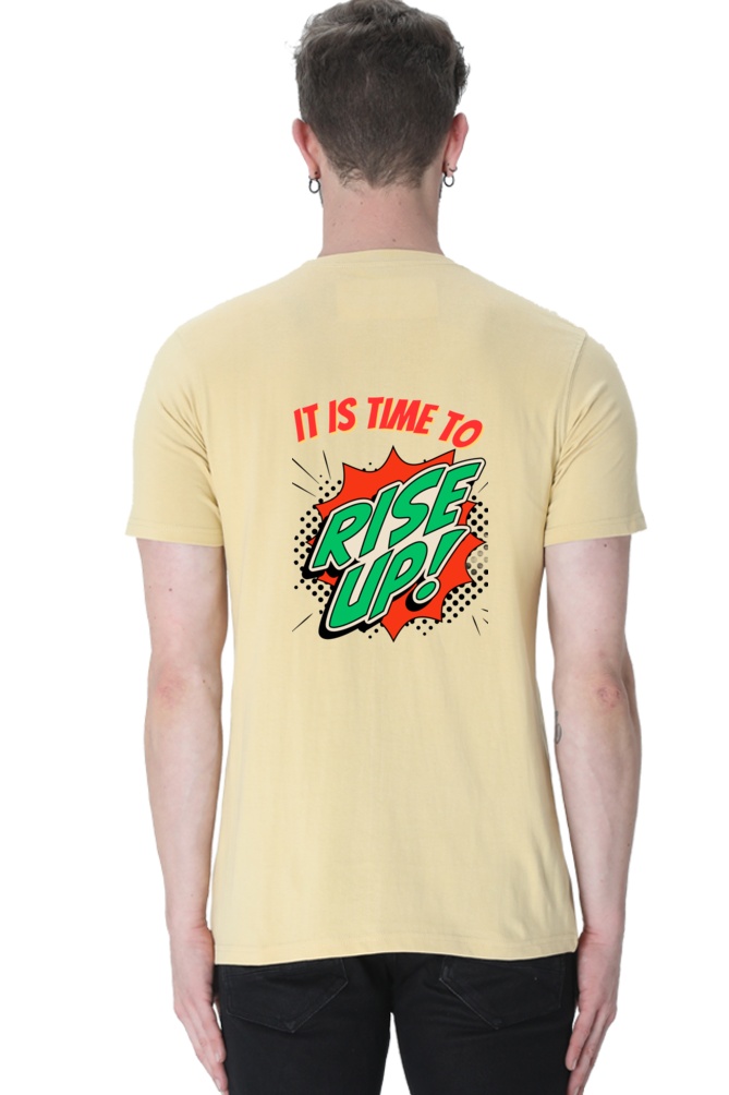 Bluelander's Half Sleeve Cotton Tee: Walk in Style with Enhanced Back Design.