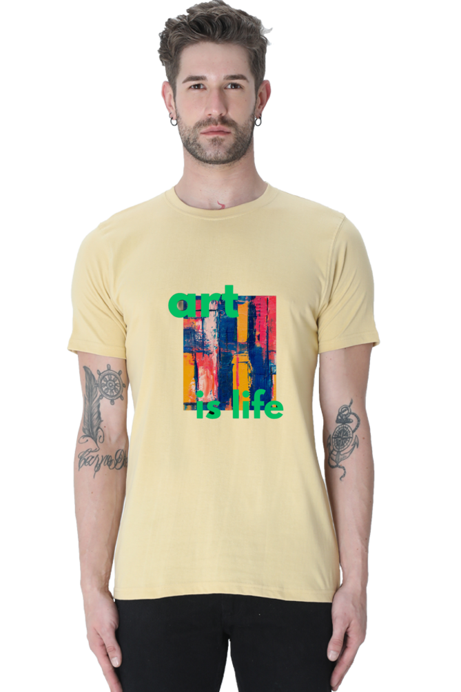 Craft Your Canvas in Comfort: Bluelander Cotton Half Sleeve T-Shirts.Your Wearable Palette for Artistic Expression.