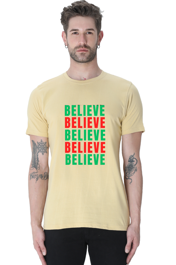 Bluelander Cotton Half Sleeve T-Shirt: Supreme Comfort for a Stylish Journey - Believe in God and Yourself with Every Wear