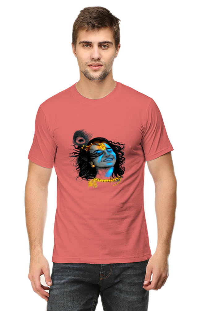 Experience Krishna's Love: Bluelander's Soft Cotton T-Shirt,Spiritual Fashion.