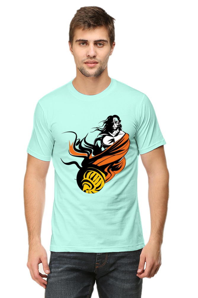 Hanuman's Blessing: Bluelanders Premium Cotton Bio-Washed Half-Sleeve T-Shirt.
