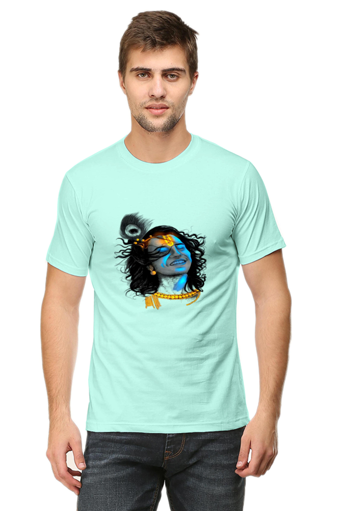 Experience Krishna's Love: Bluelander's Soft Cotton T-Shirt,Spiritual Fashion.