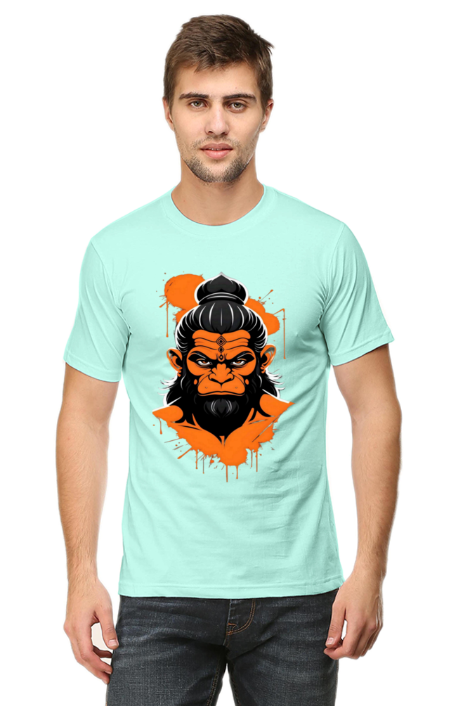 Bluelanders Divine Protection: Soft and Bio-Washed Hanuman premium unisex cotton T-Shirt.