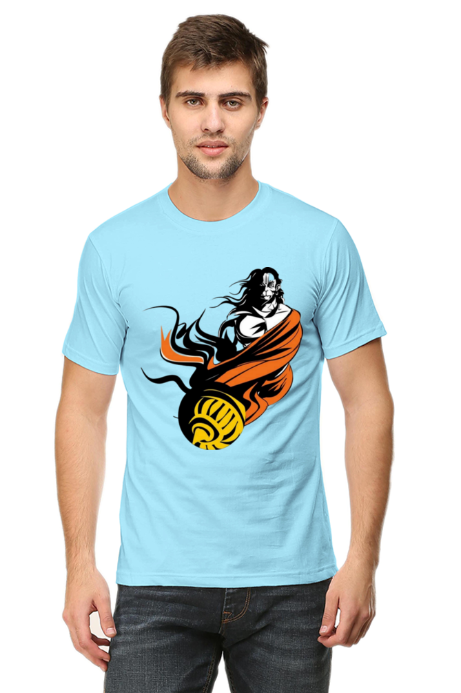 Hanuman's Blessing: Bluelanders Premium Cotton Bio-Washed Half-Sleeve T-Shirt.