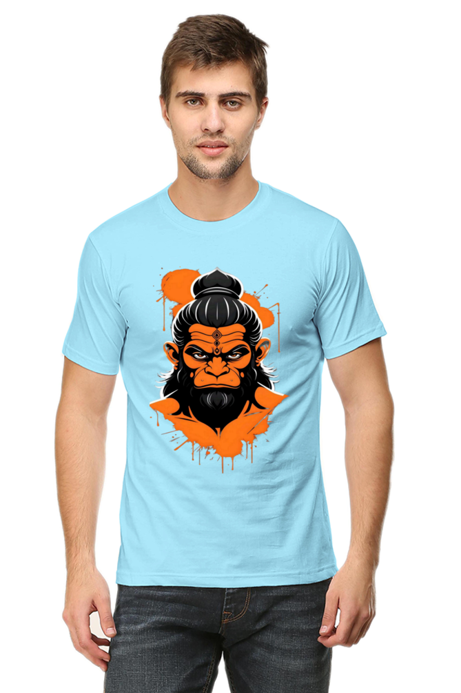 Bluelanders Divine Protection: Soft and Bio-Washed Hanuman premium unisex cotton T-Shirt.