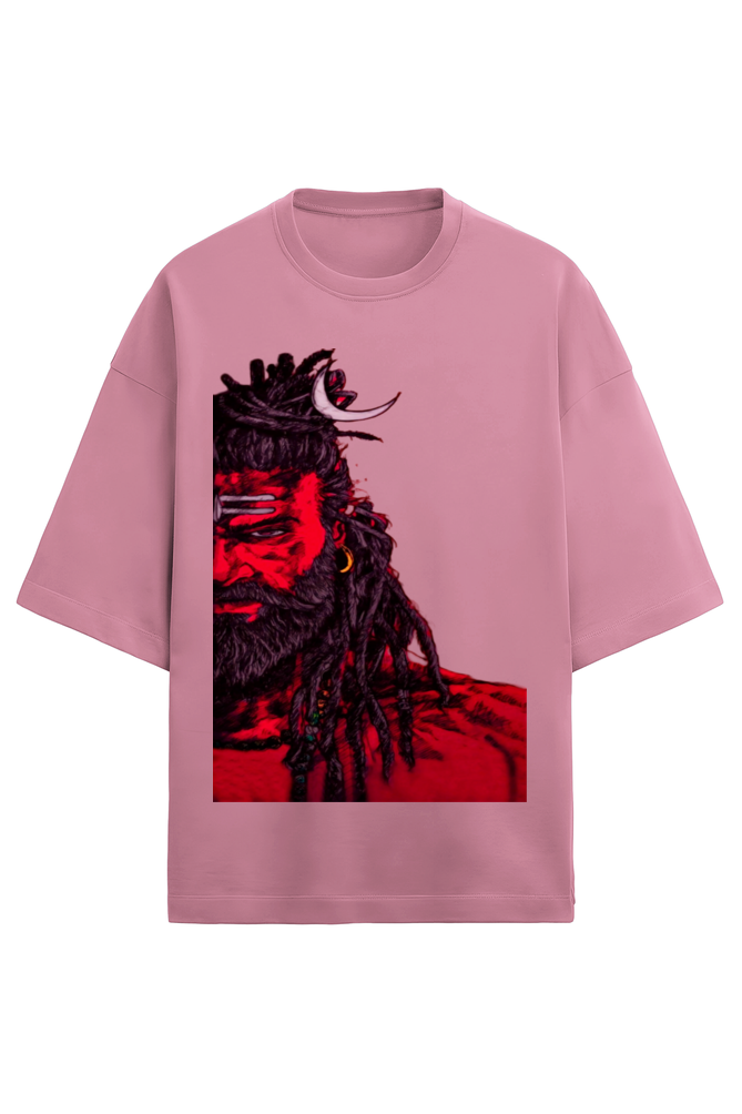 Adorn Yourself with Divine Shiva Unisex Cotton Over Sized T-Shirt - Experience Shiva's Grace.