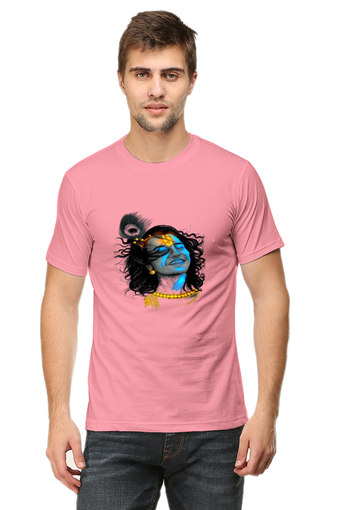 Experience Krishna's Love: Bluelander's Soft Cotton T-Shirt,Spiritual Fashion.
