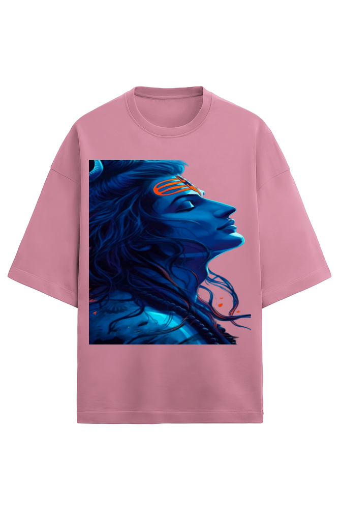 Glow-in-the-Dark Shiva Premium Unisex Oversized Cotton T-Shirt: Let's Light Up the Dark,by Bluelander
