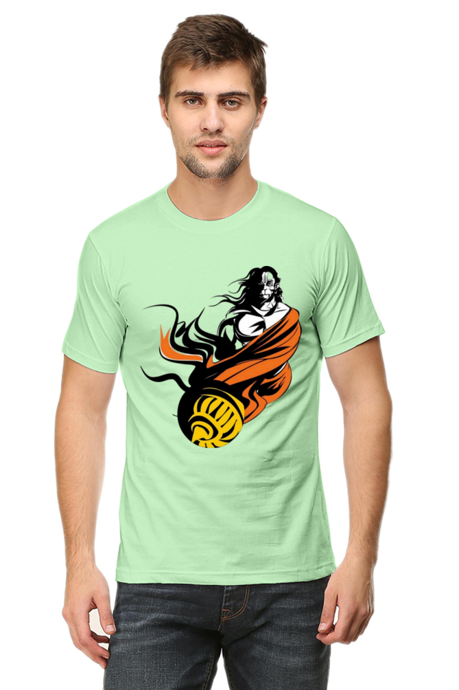 Hanuman's Blessing: Bluelanders Premium Cotton Bio-Washed Half-Sleeve T-Shirt.