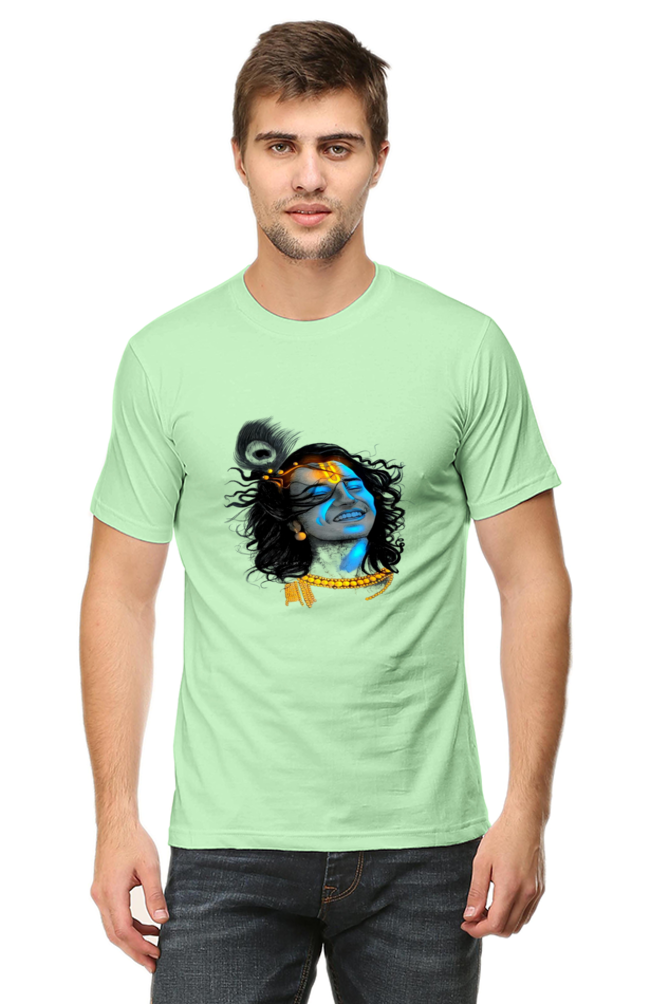 Experience Krishna's Love: Bluelander's Soft Cotton T-Shirt,Spiritual Fashion.