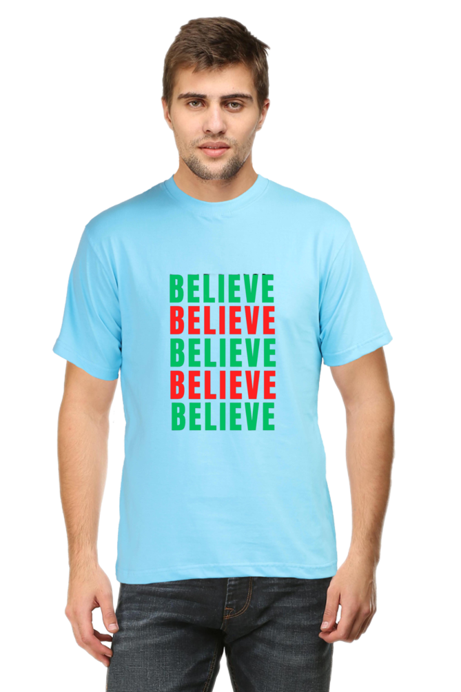 Bluelander Cotton Half Sleeve T-Shirt: Supreme Comfort for a Stylish Journey - Believe in God and Yourself with Every Wear