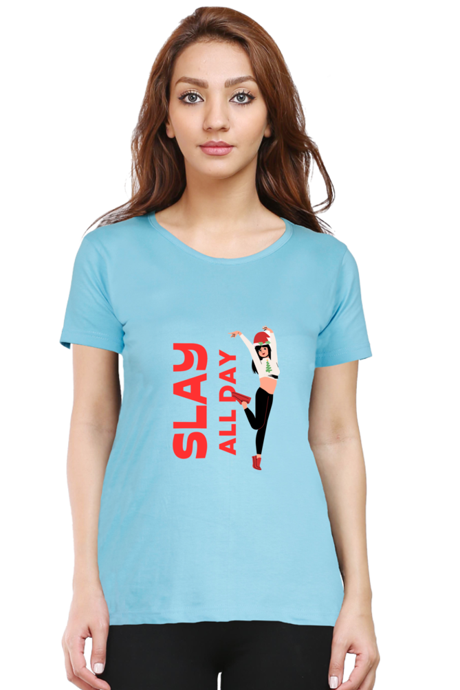 Bluelander Girl Round Neck Cotton Half Sleeve T-Shirt: Embrace Style with Our Latest Design, Slay All Day with Power