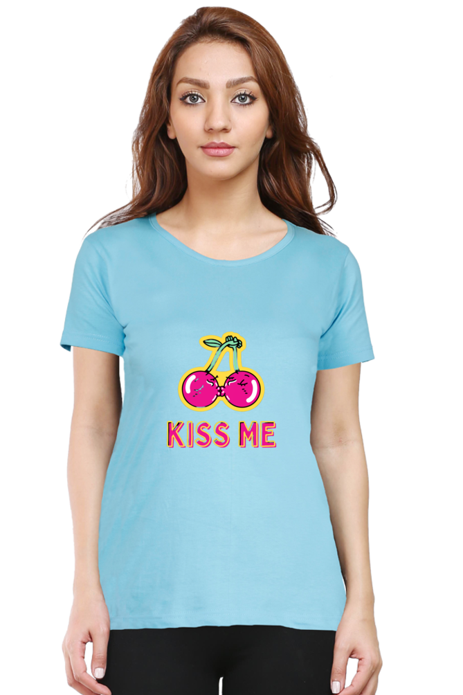 Bluelander Girl Round Neck Half Sleeve T-Shirt: Embrace Style with a Kiss of Comfort in Every Thread!
