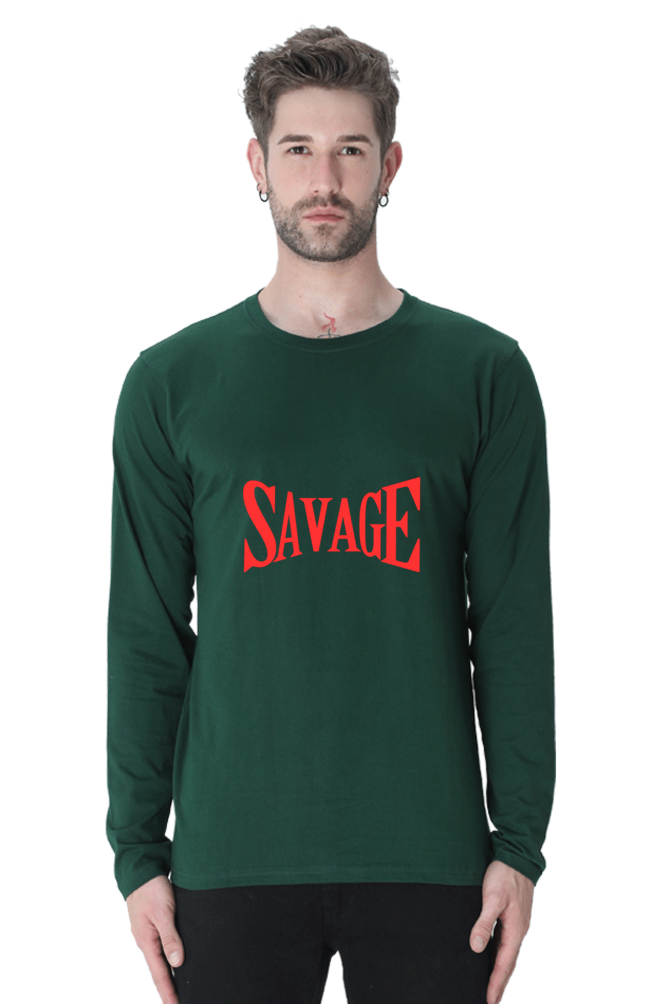 Savage Elegance: Embrace Unrivaled Comfort in Bluelander Cotton Full Sleeve T-Shirts with Bold Designs