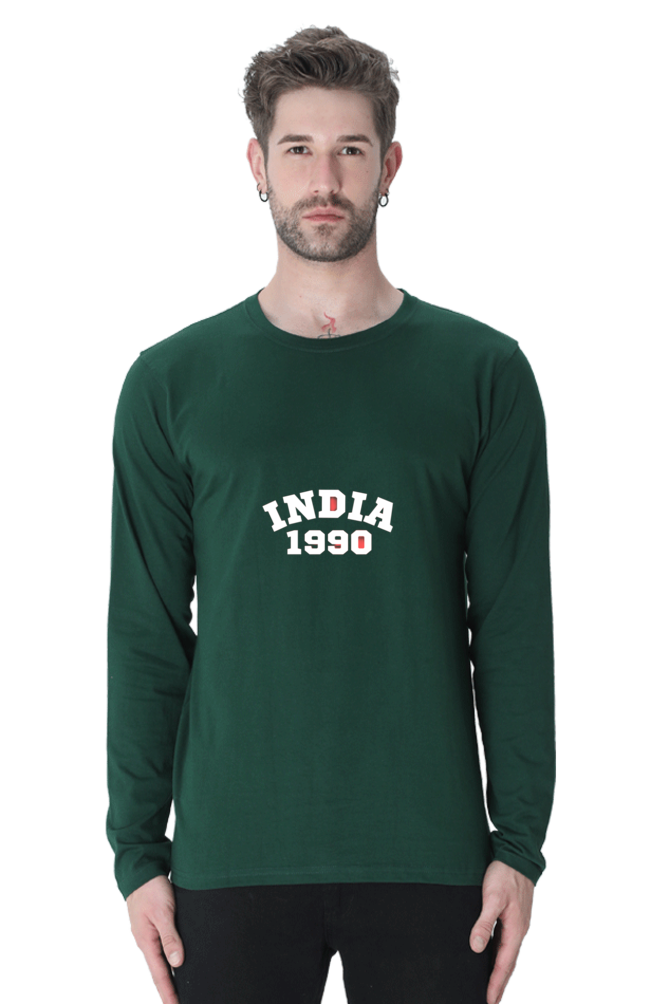 Discover Stylish Comfort: BLuelander Full Sleeve Cotton T-Shirts with Exclusive Indian Designs. Elevate Your Statement with Quality and Comfort