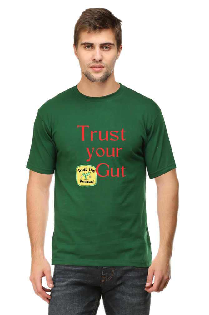 Trust Your Gut, Trust the Process: BlueLander Half Sleeve Round Neck Cotton Shirt,your path to success with comfort.