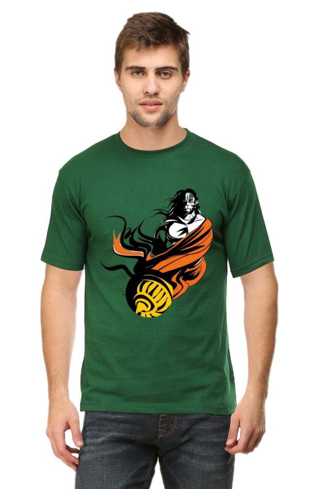 Hanuman's Blessing: Bluelanders Premium Cotton Bio-Washed Half-Sleeve T-Shirt.