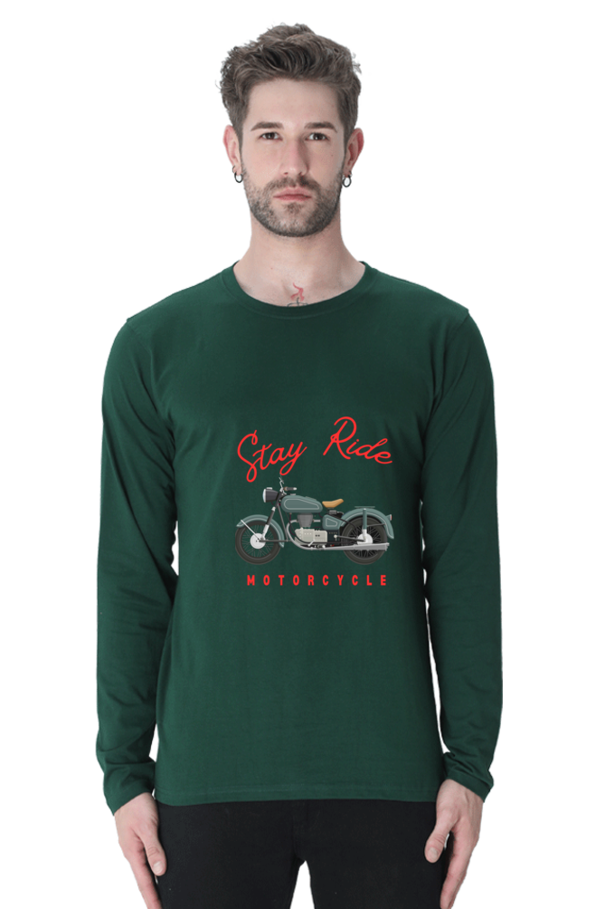 Gear Up in Style: BlueLander Cotton Full Sleeve T-Shirt – Unleash the Biker Chic, Where Comfort Meets the Open Road.