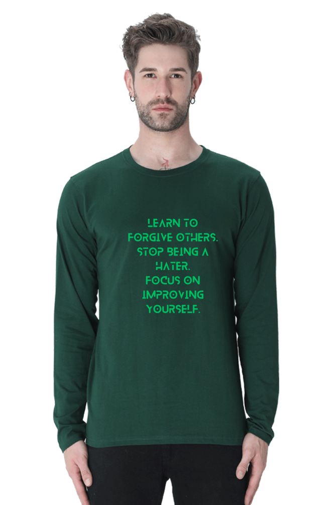 Bluelander Cotton Full Sleeve T-Shirt: Elevate Comfort with Enhanced Motivational Quotes - Inspire Yourself and Others with Colorful Style.