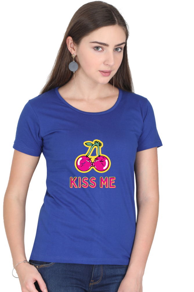 Bluelander Girl Round Neck Half Sleeve T-Shirt: Embrace Style with a Kiss of Comfort in Every Thread!