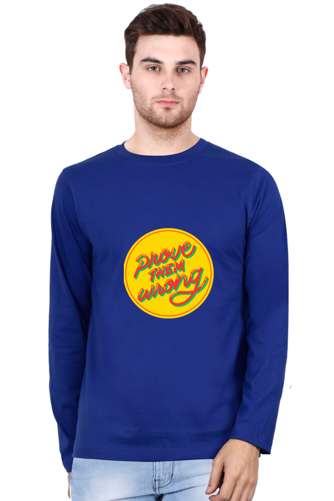 Let Your T-Shirt Speak: Bluelander's Full Sleeve Cotton Tee - Make a Statement in Style!