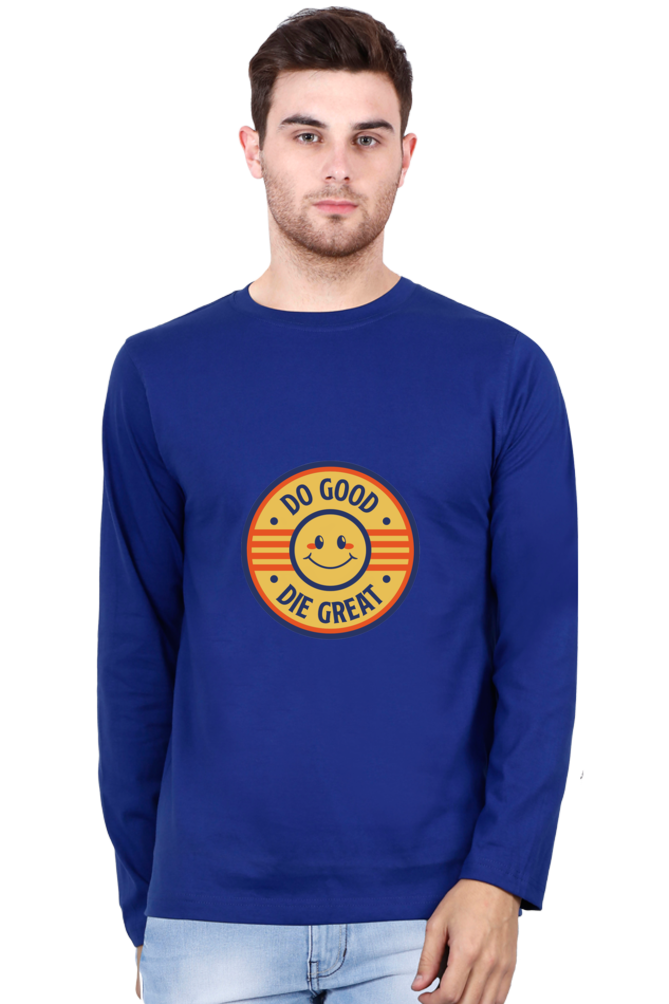 Unleash Style Brilliance: Bluelander's Enhanced Design Cotton Full Sleeve T-Shirt – Elevate Comfort with Every Stitch.