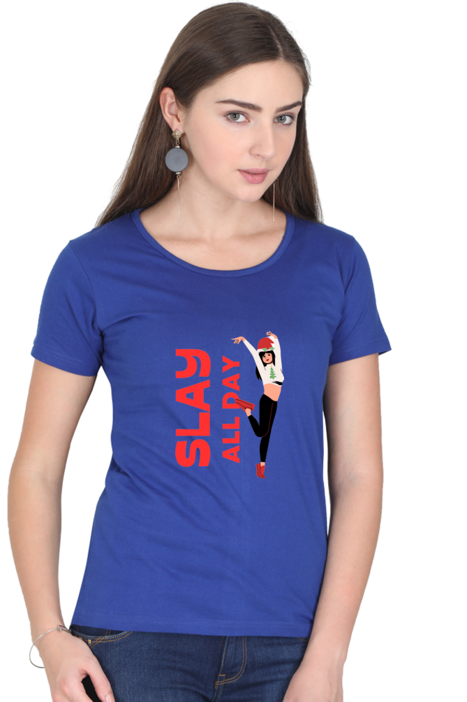 Bluelander Girl Round Neck Cotton Half Sleeve T-Shirt: Embrace Style with Our Latest Design, Slay All Day with Power