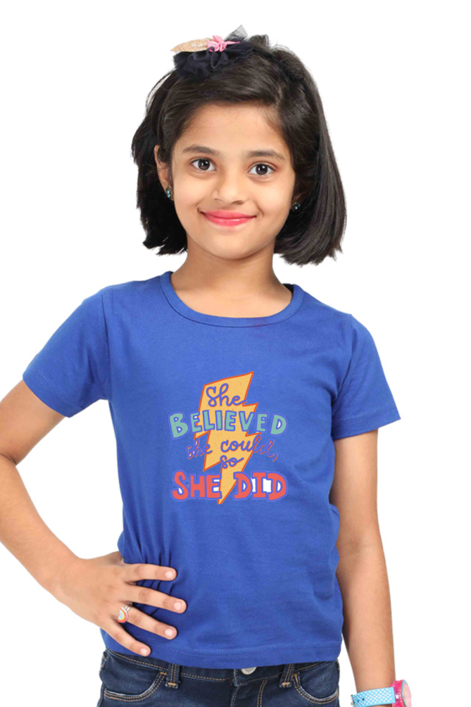 Spread Joy with Bluelander's Girls Cotton Half Sleeve Tops: Stylish and Sweet!