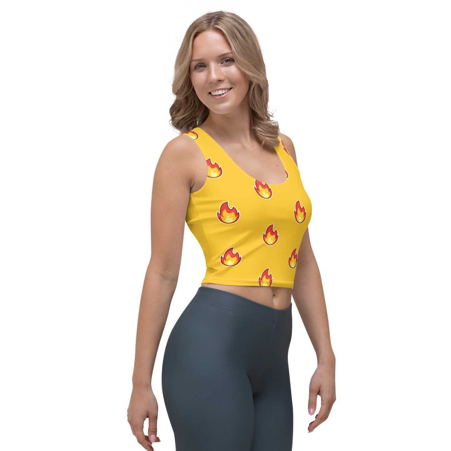 Embrace Timeless Style with Bluelander's All Over Print Crop Tops.