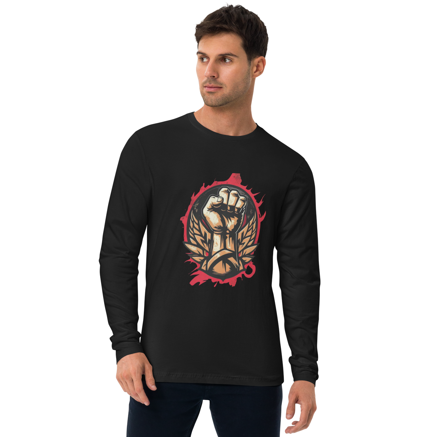 Rock the Look with Bluelander Cotton Full Sleeve T-Shirt | 'Fight Like a Rock Star' Design | 100% Cotton, Pre-Shrunk, Bio Washed