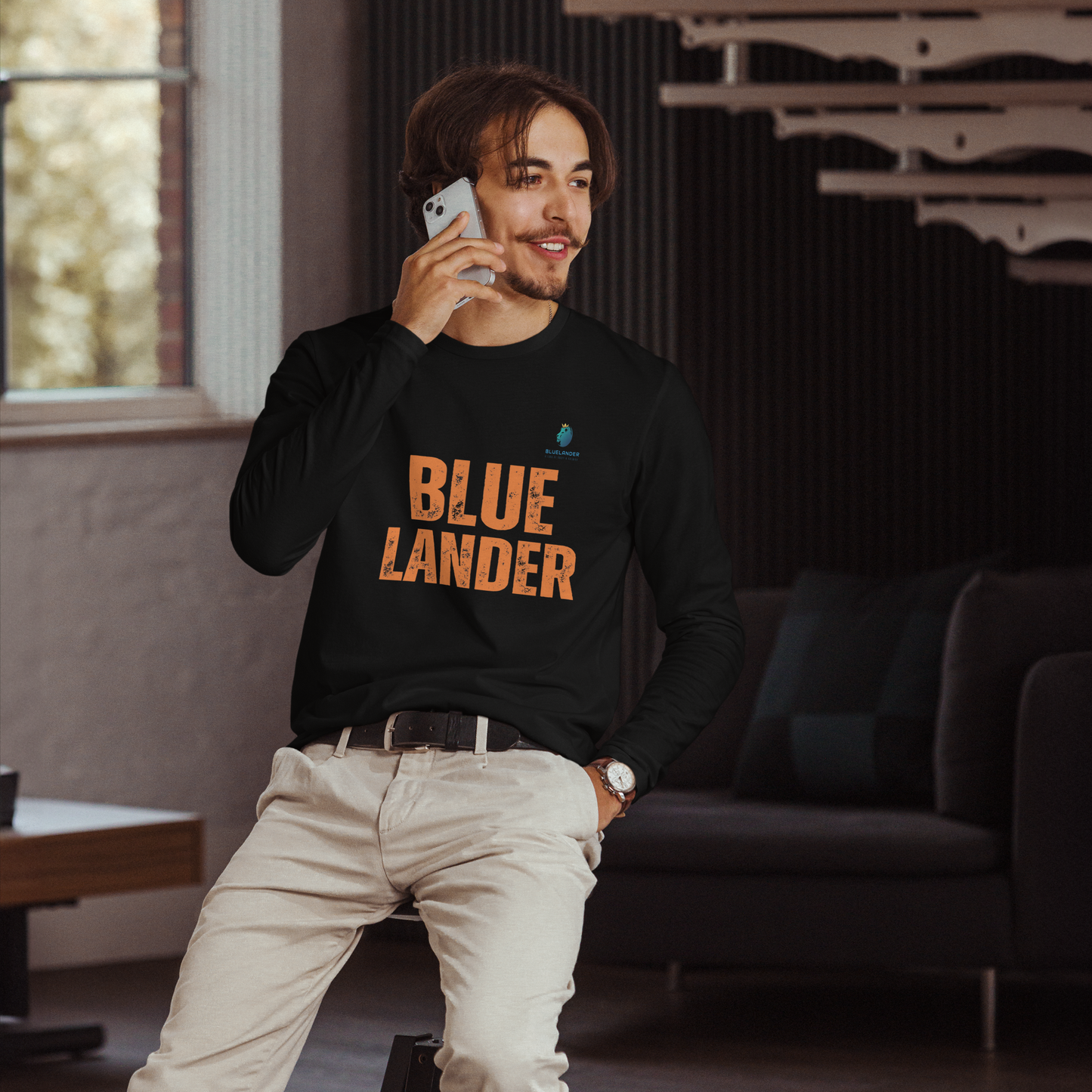 Bluelanders Unisex Soft Cotton bio washed Full-Sleeve T-Shirt.