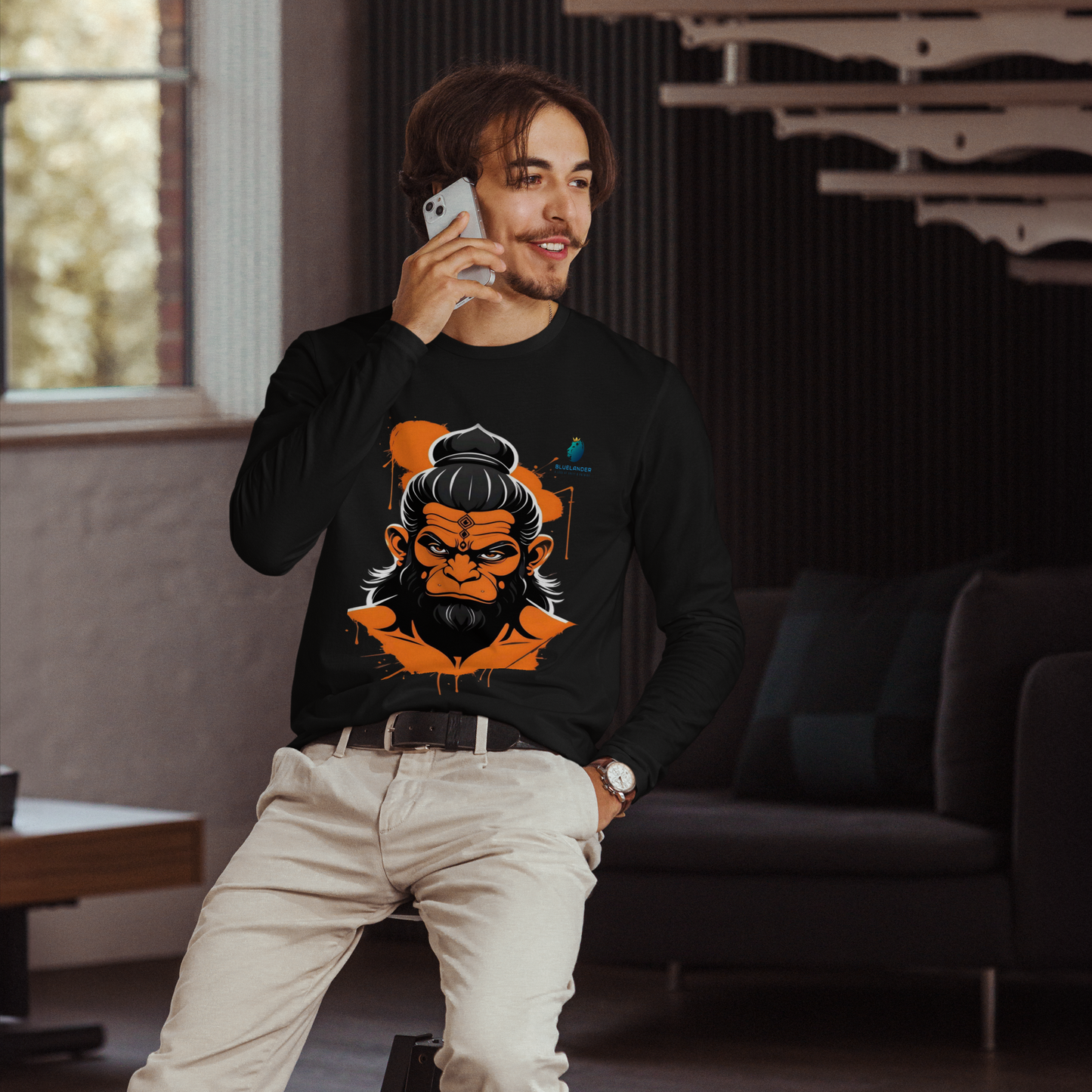 Premium Unisex Hanuman Grace Bhastra T-shirt: Divine Power & Comfort | Bluelander