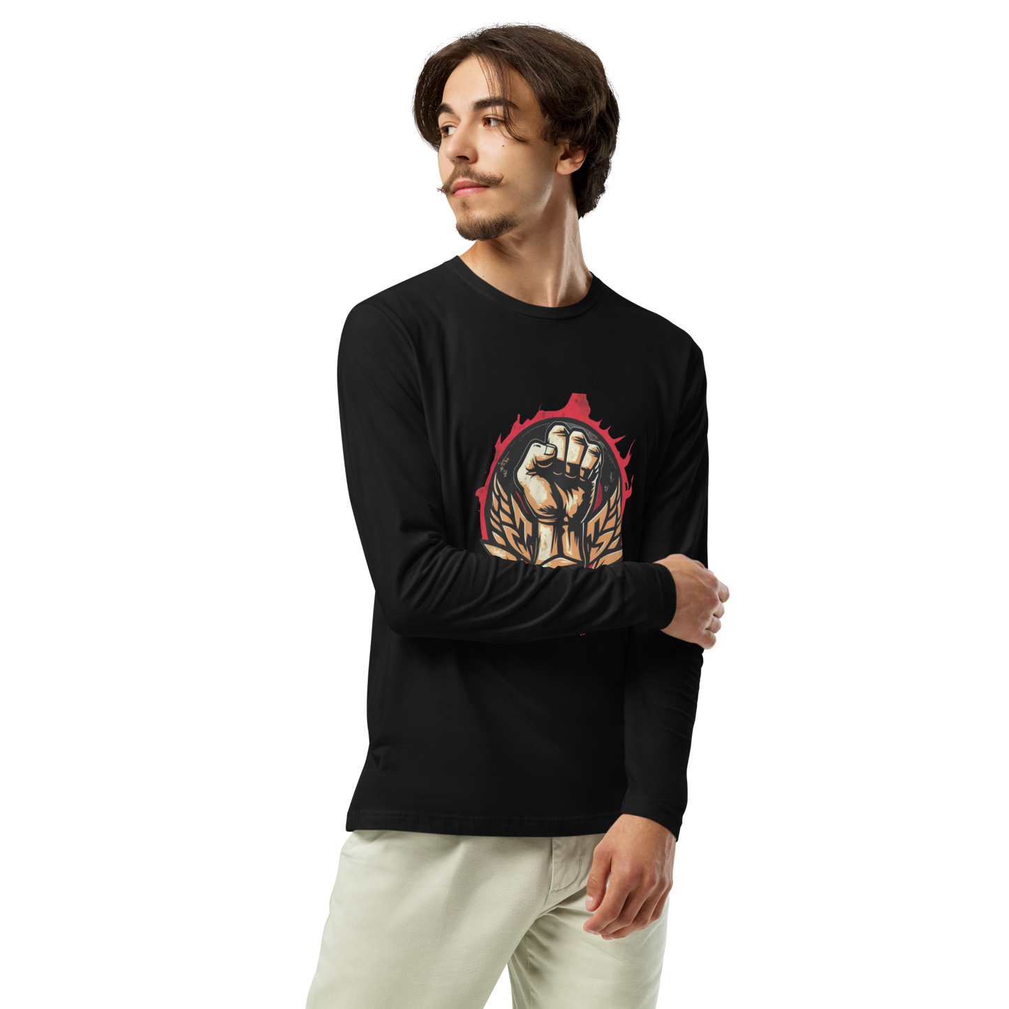 Rock the Look with Bluelander Cotton Full Sleeve T-Shirt | 'Fight Like a Rock Star' Design | 100% Cotton, Pre-Shrunk, Bio Washed
