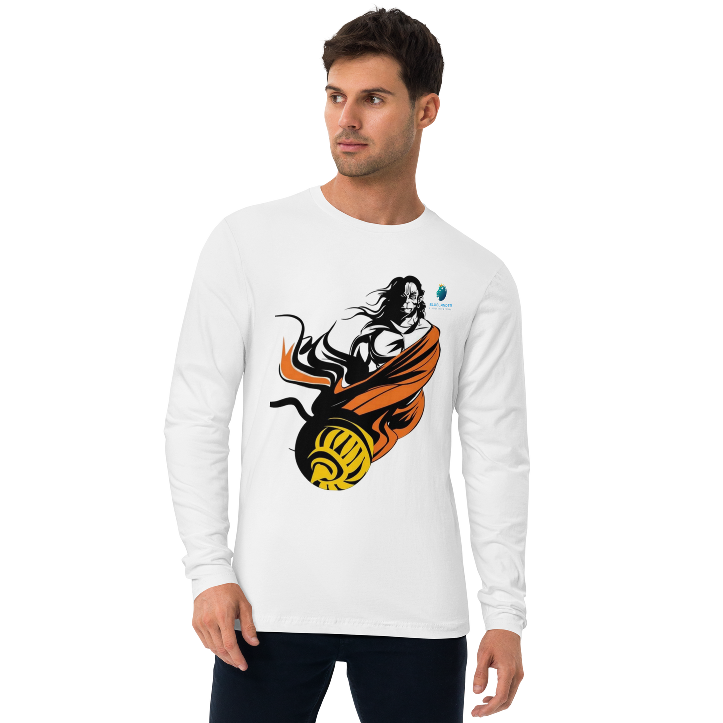 Hanuman's Strength, Modern Style: Bluelanders Premium Full-Sleeve T-Shirt