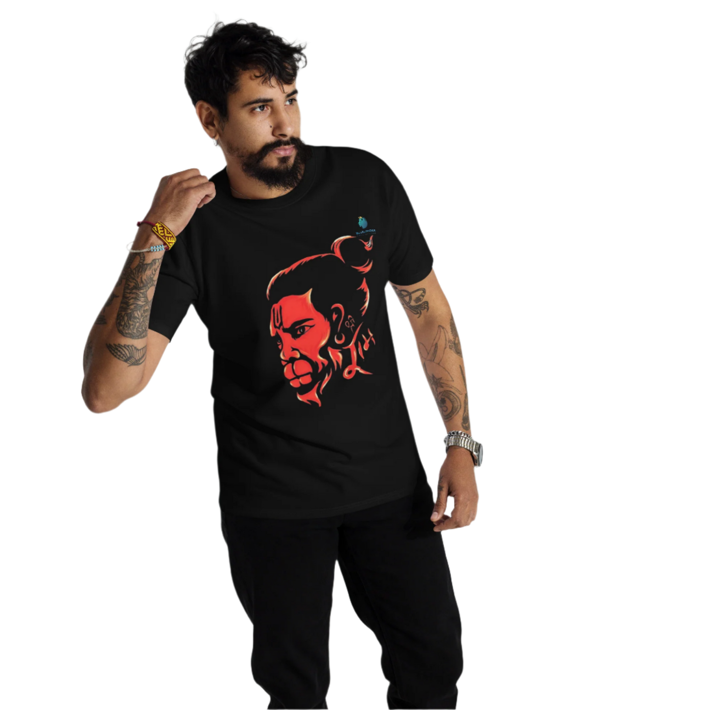 Hanuman's Blessing, Soft and Pure: Bluelanders Divine Protection premium cotton T-Shirt.