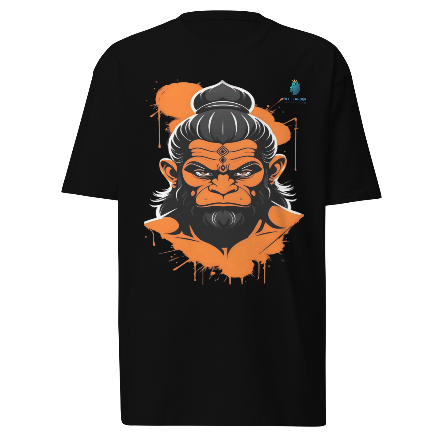 Bluelanders Divine Protection: Soft and Bio-Washed Hanuman premium unisex cotton T-Shirt.