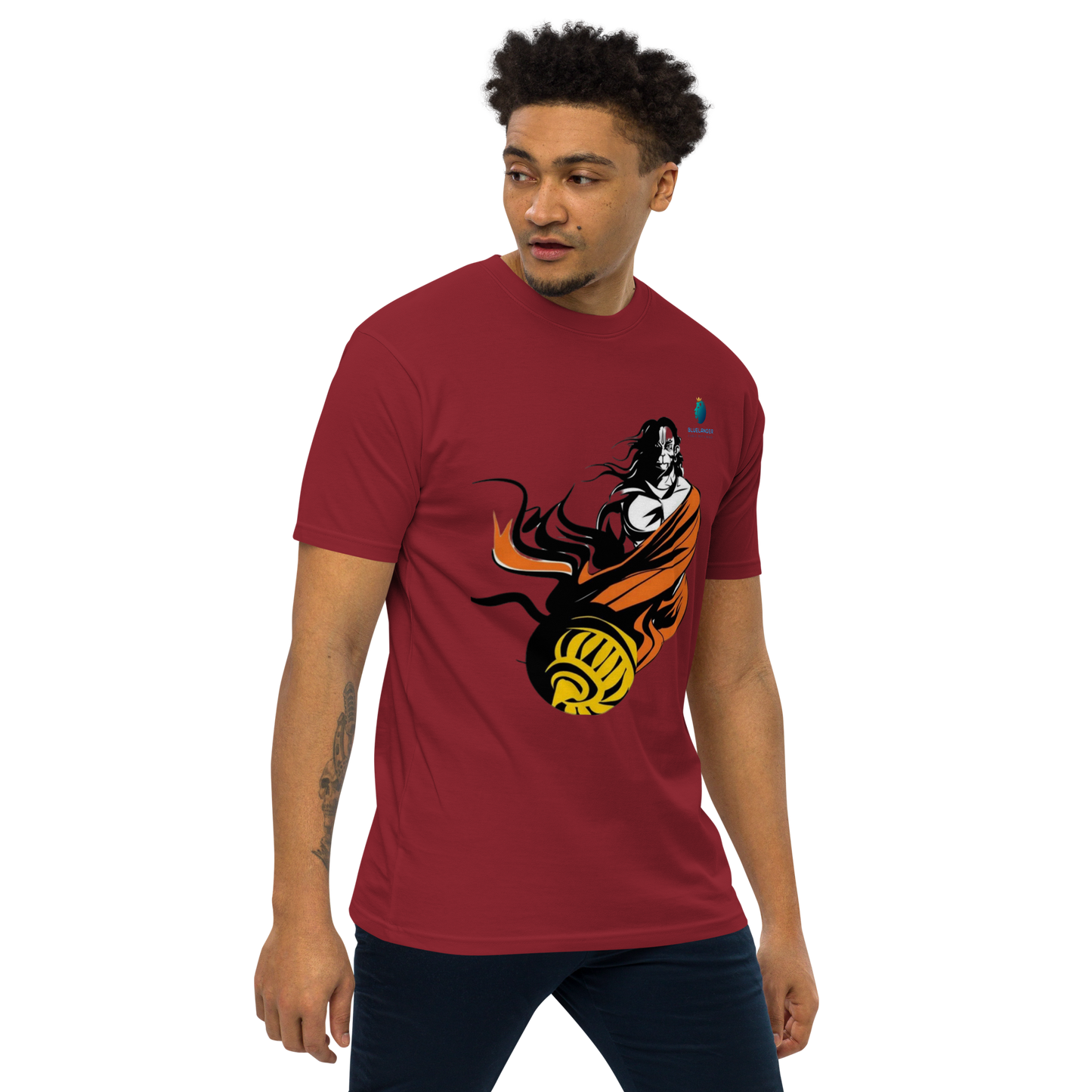 Hanuman's Blessing: Bluelanders Premium Cotton Bio-Washed Half-Sleeve T-Shirt.