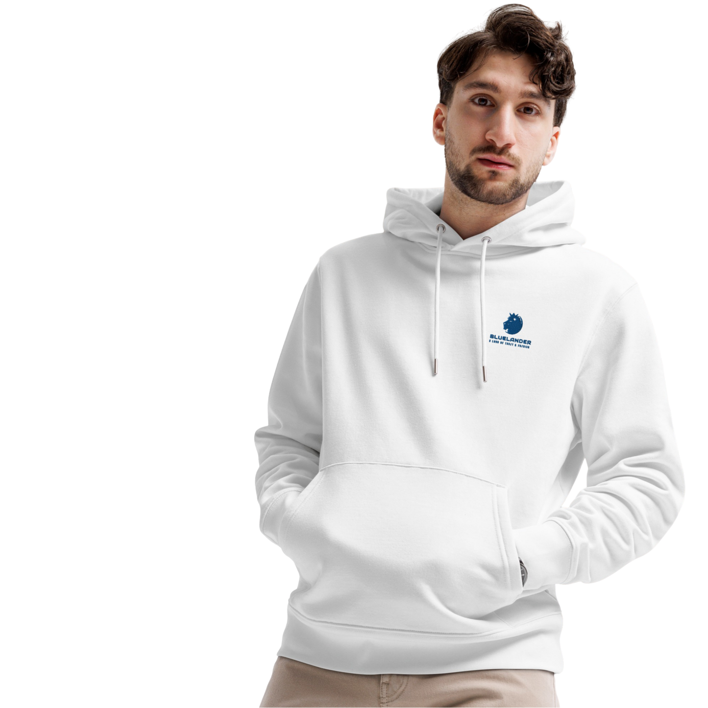 Bluelander Unisex Hoodie: 300 GSM Soft Cotton, Derby Ribbed.